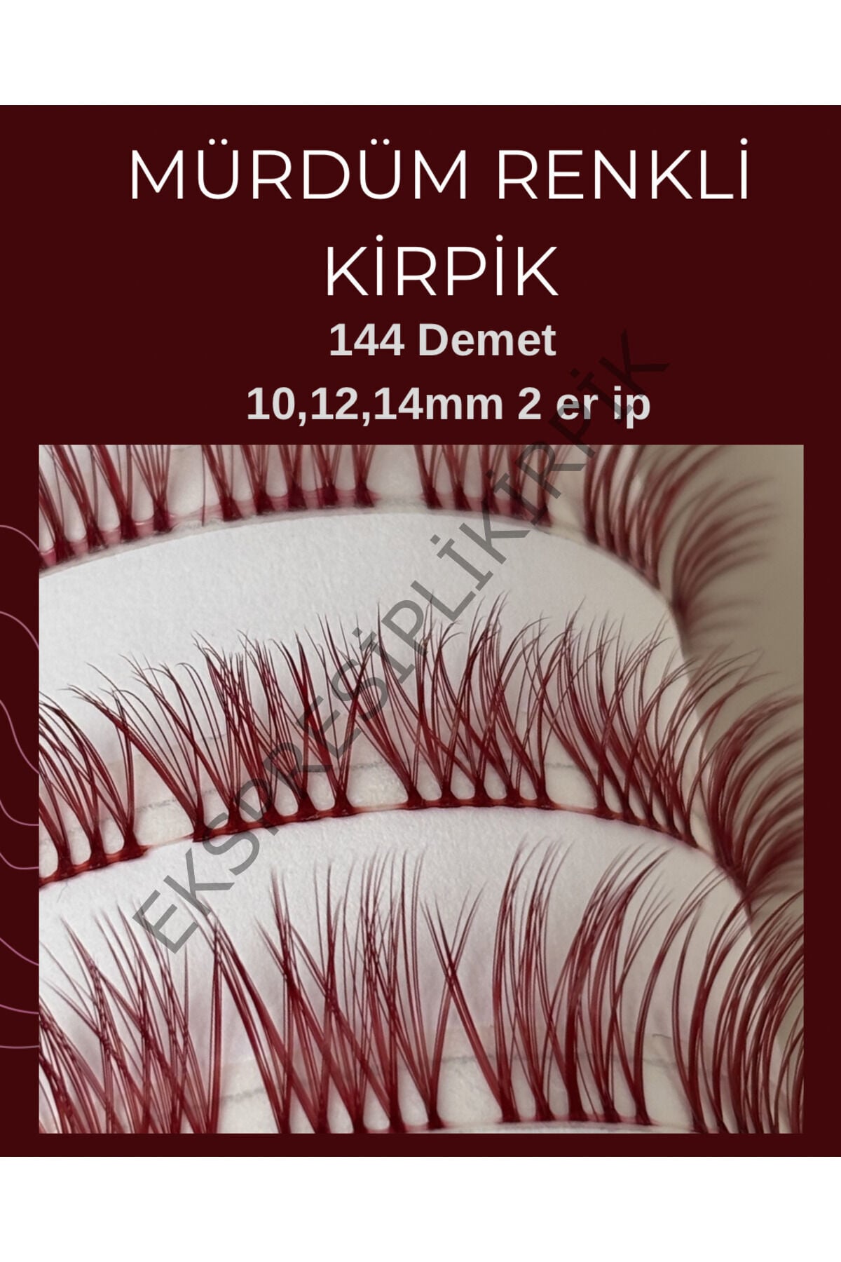 Milano Kirpik Rus Volüm mürdüm renk 6’lı Mix 10-12-14 mm 144 Demet murdum-Mmix_1