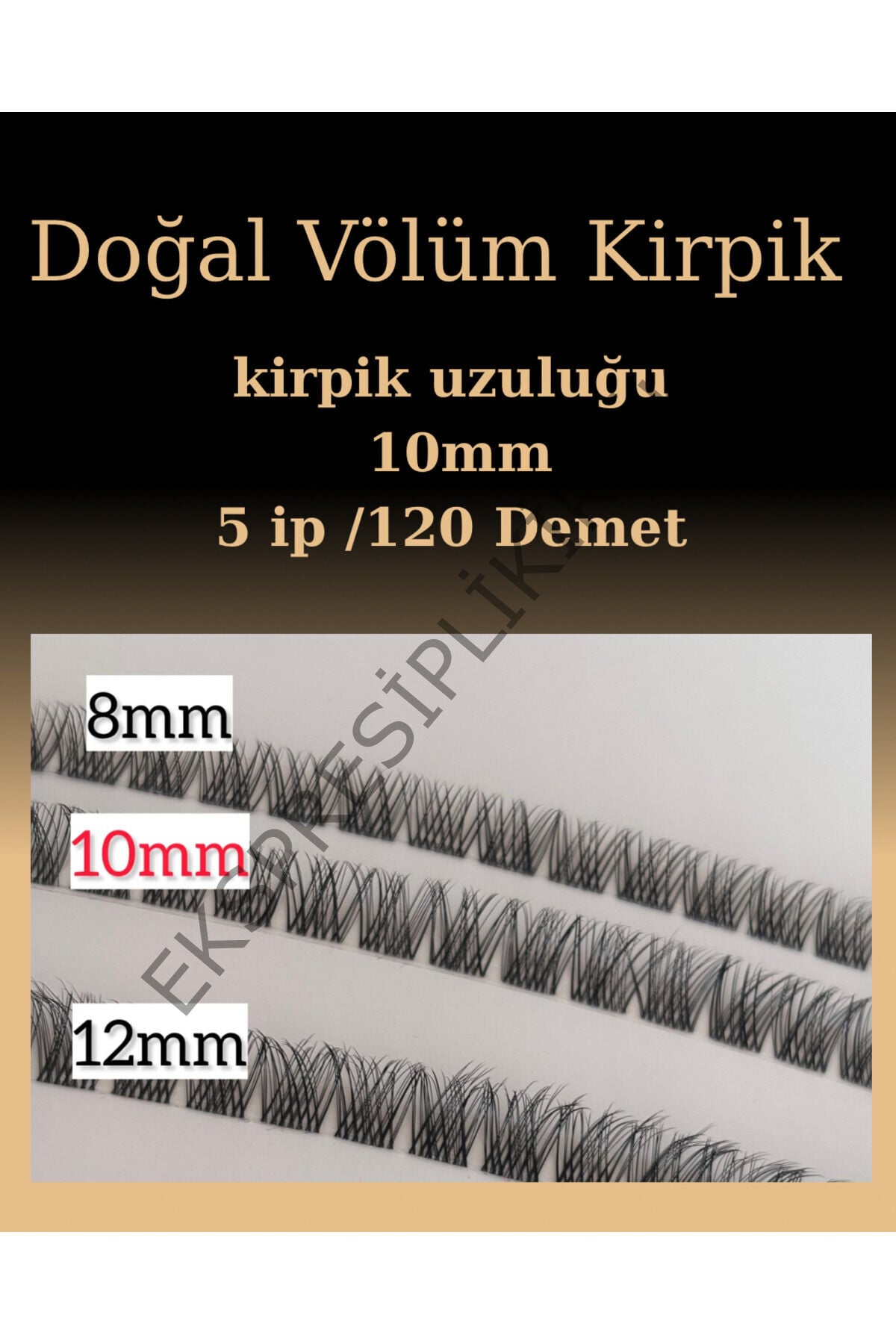 Doğal Volume İpli Kirpik 5 ip 10mm 120 Demet dogalvolum10_1