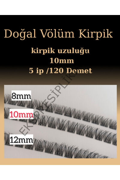 Doğal Volume İpli Kirpik 5 ip 10mm 120 Demet dogalvolum10_1