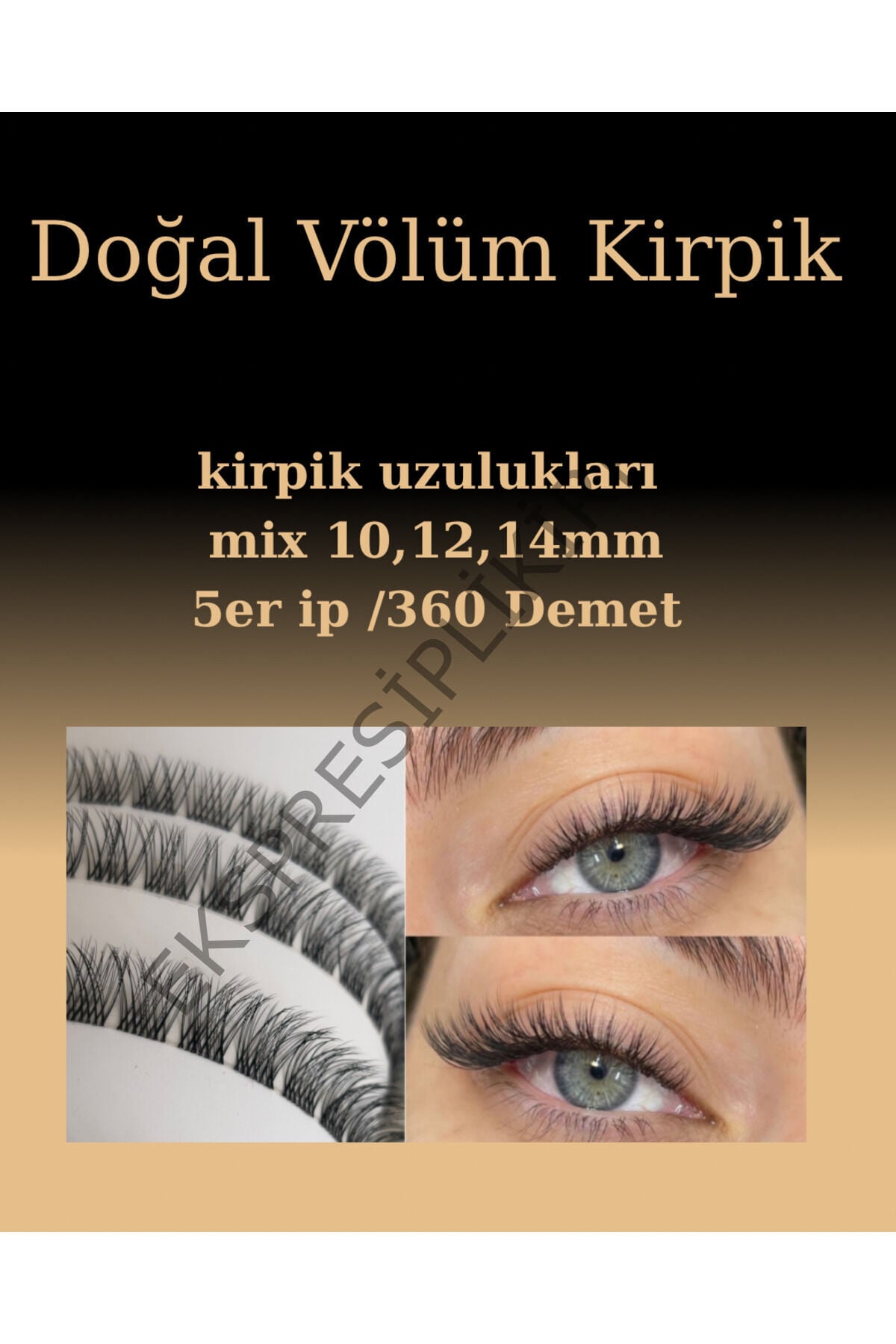 Doğal Volume İpli Kirpik Mix 10-12-14mm 35-40 uygulamalık 15ip dogalvolumix_1