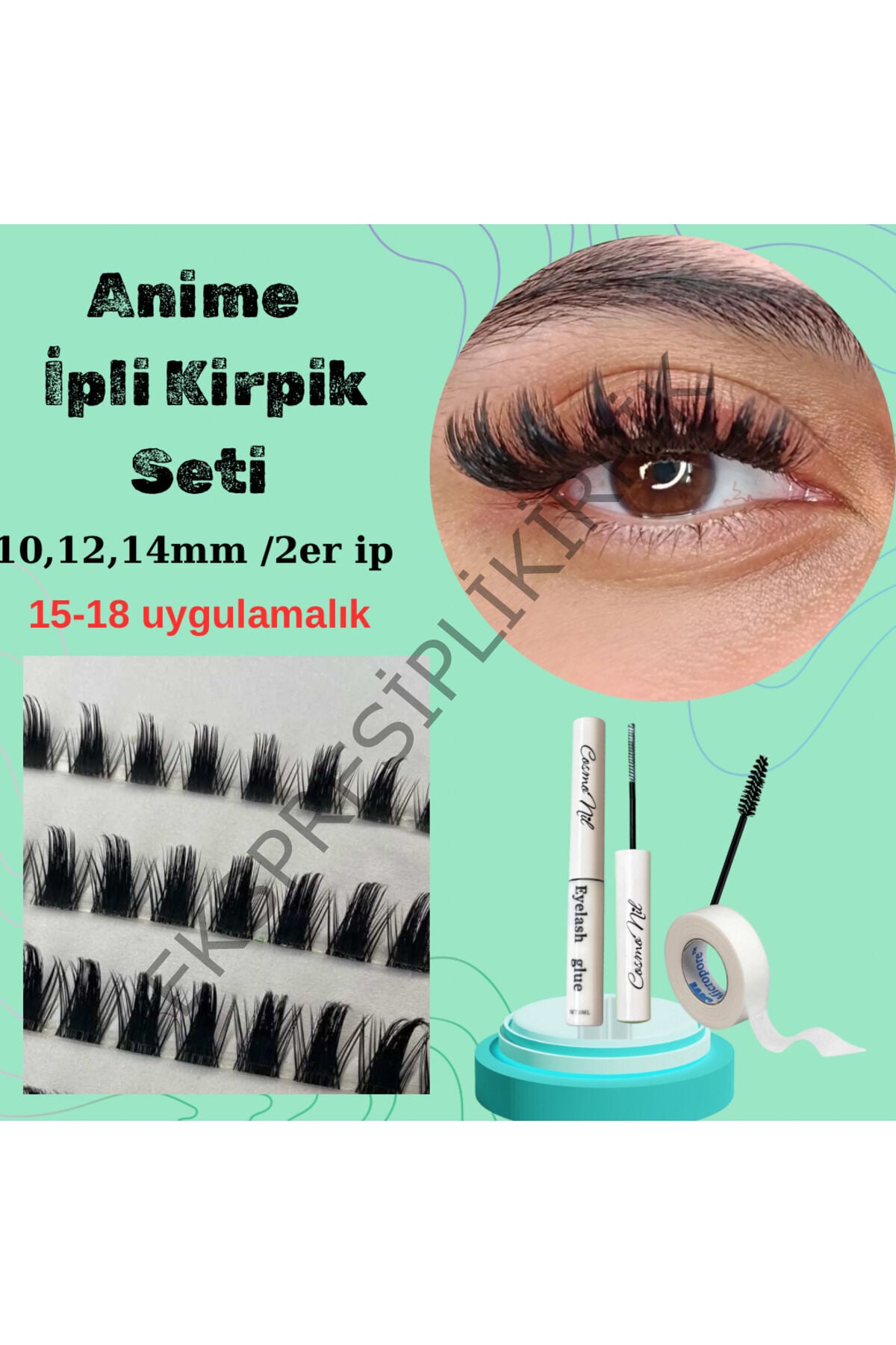 Anime kirpik ; Kylie kirpik ipli kirpik ekspres ipli kirpik seti Kylieset_1