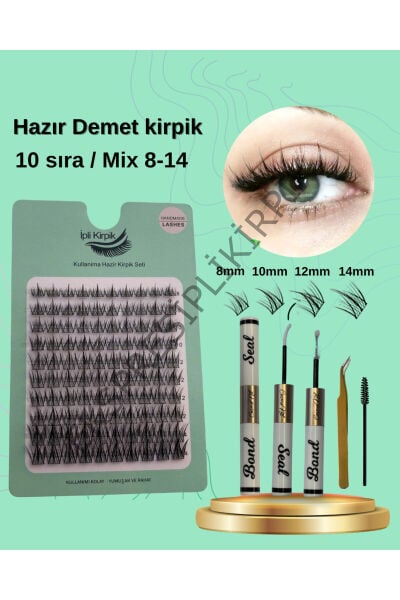 Hazır Demet Anime Kirpik Seti - Yapıştırıcı, Sabitleyici, Cımbız, Fırça fg372X_1