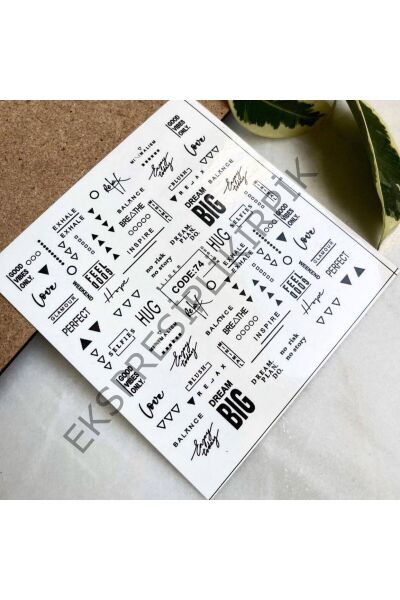 Tırnak stickerleri Nail art tırnak süsleri 6 yaprak farklı desenler tırnak dövmesi Siyah altın renkli
