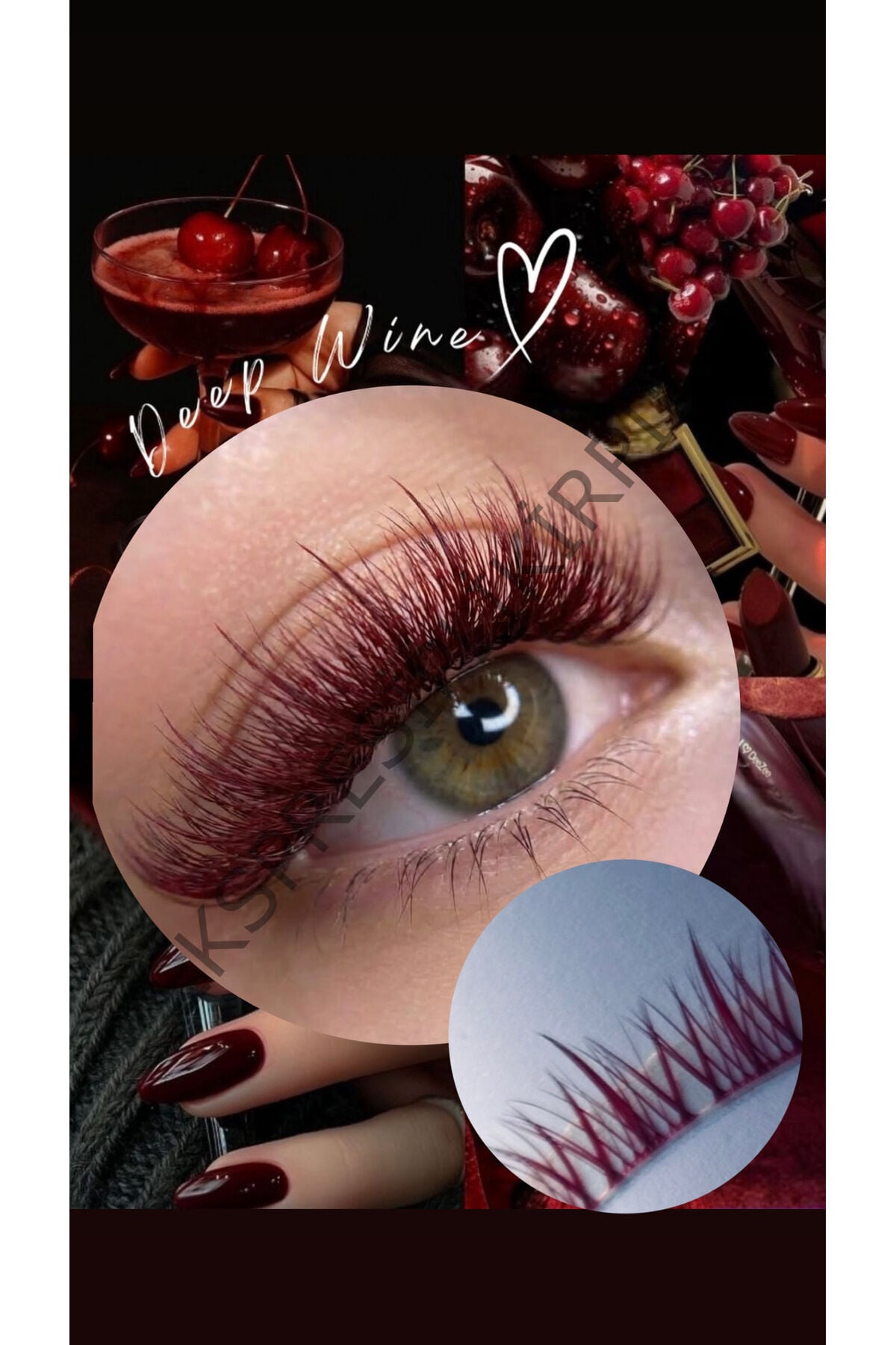 Mürdüm renkli Anime Kirpik İpli Ekspres Kirpik mix 10,12,14mm 6ip