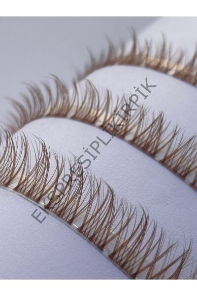 Anime Kirpik King Model Kahve Rengi Mix 6’lı 10-12-14 mm Doğal Hacimli İpli Kirpik