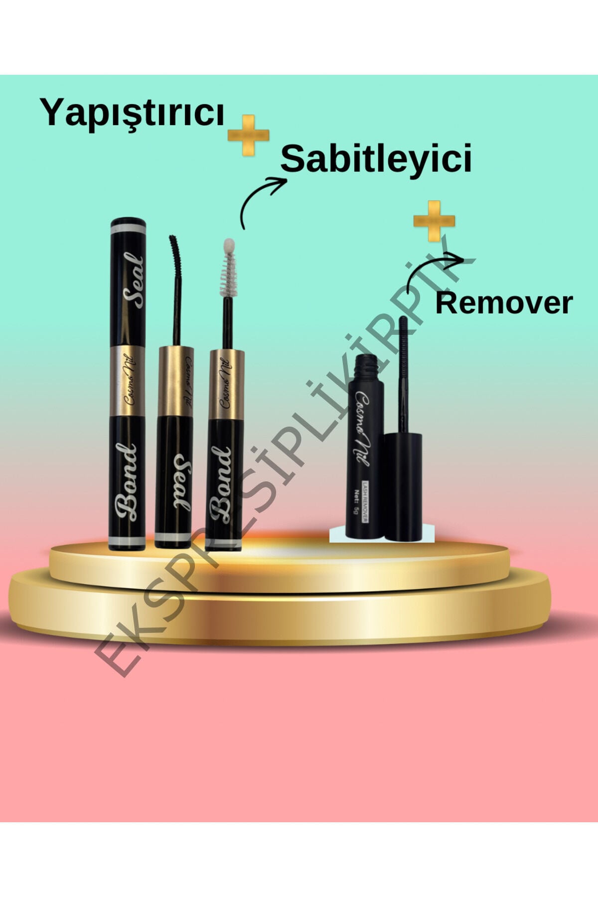 Çift taraflı yapıştırıcı sabitleyici + remover (ekspres kirpik sökücüsü )