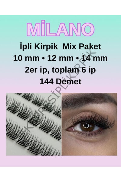 Milano Kirpik Rus Volüm Pratik İpek Kirpik Mix 10-12-14 mm