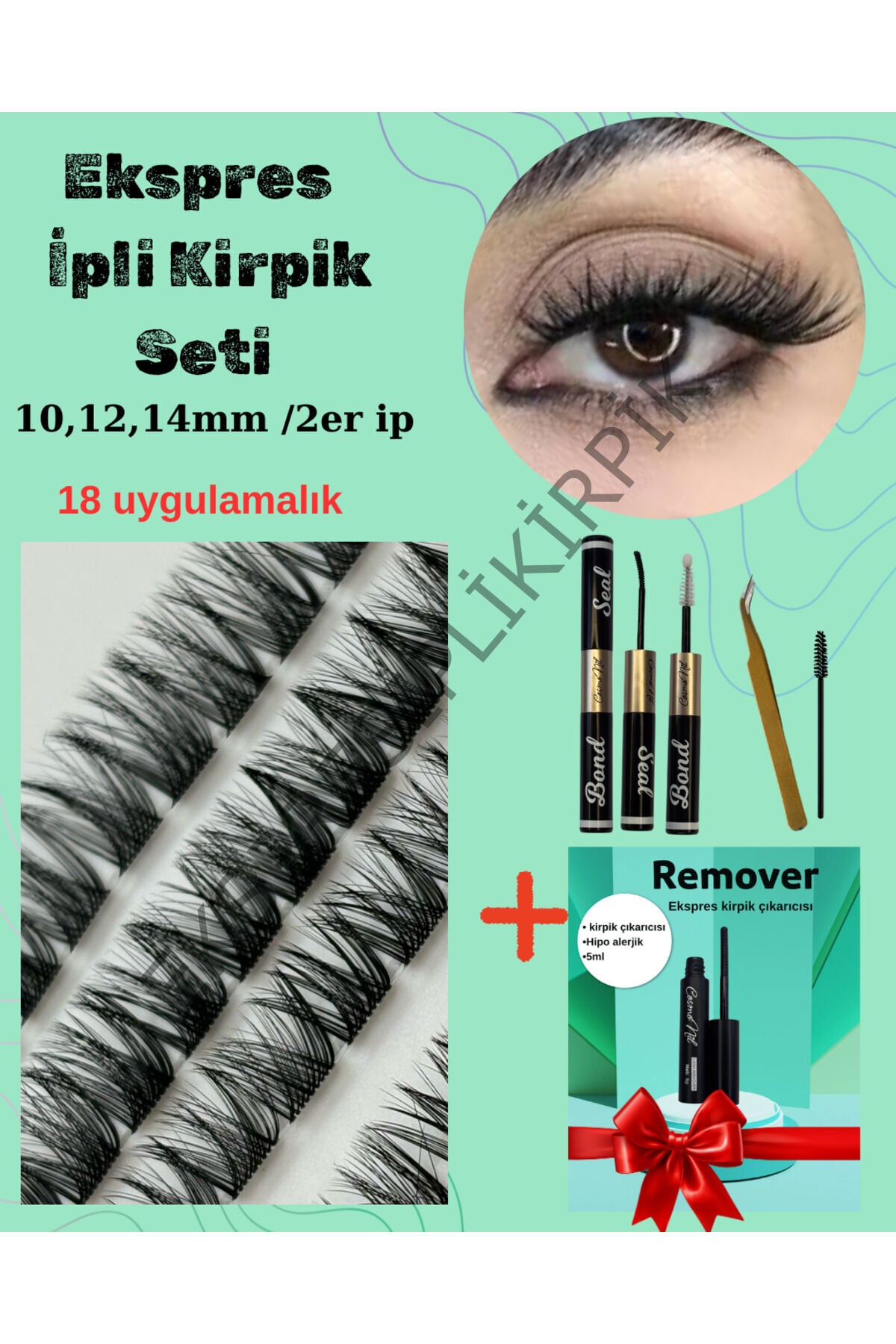 Volum Kirpik Seti Çift Taraflı Yapıştırıcı, Sabitleyici ve Remover – Kolay Uygulama