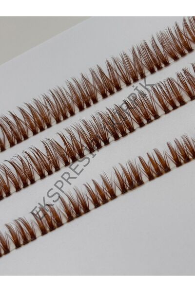 Kumral Kahve Kirpik Mix Paket 10-12-14 mm | Her Ölçüden 2’şer İp | 15 Uygulamalık