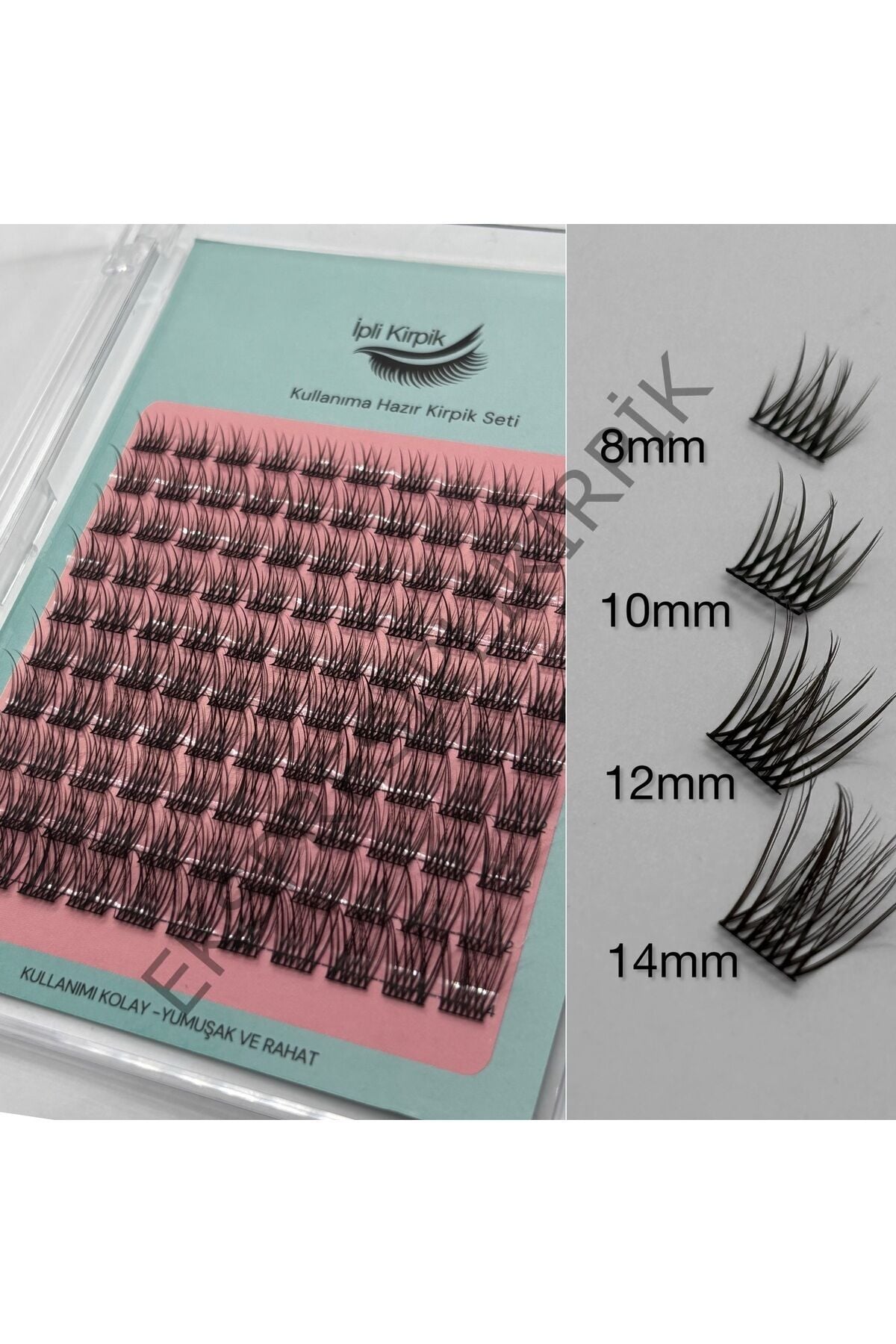 Hazır Demet Tekli Kirpik –Doğal Volum Kirpik Gerçek Kıl Mix (8-14 mm) – 10 Sıra