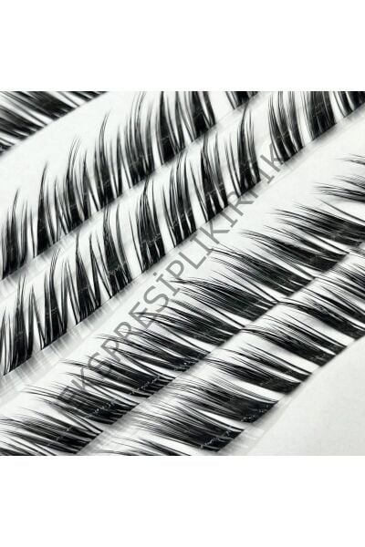 Ekspres Kirpik; Fox Kirpik; tilki efekti kirpik; ipli kirpik;cat eyes kirpik; 16mm 4ip