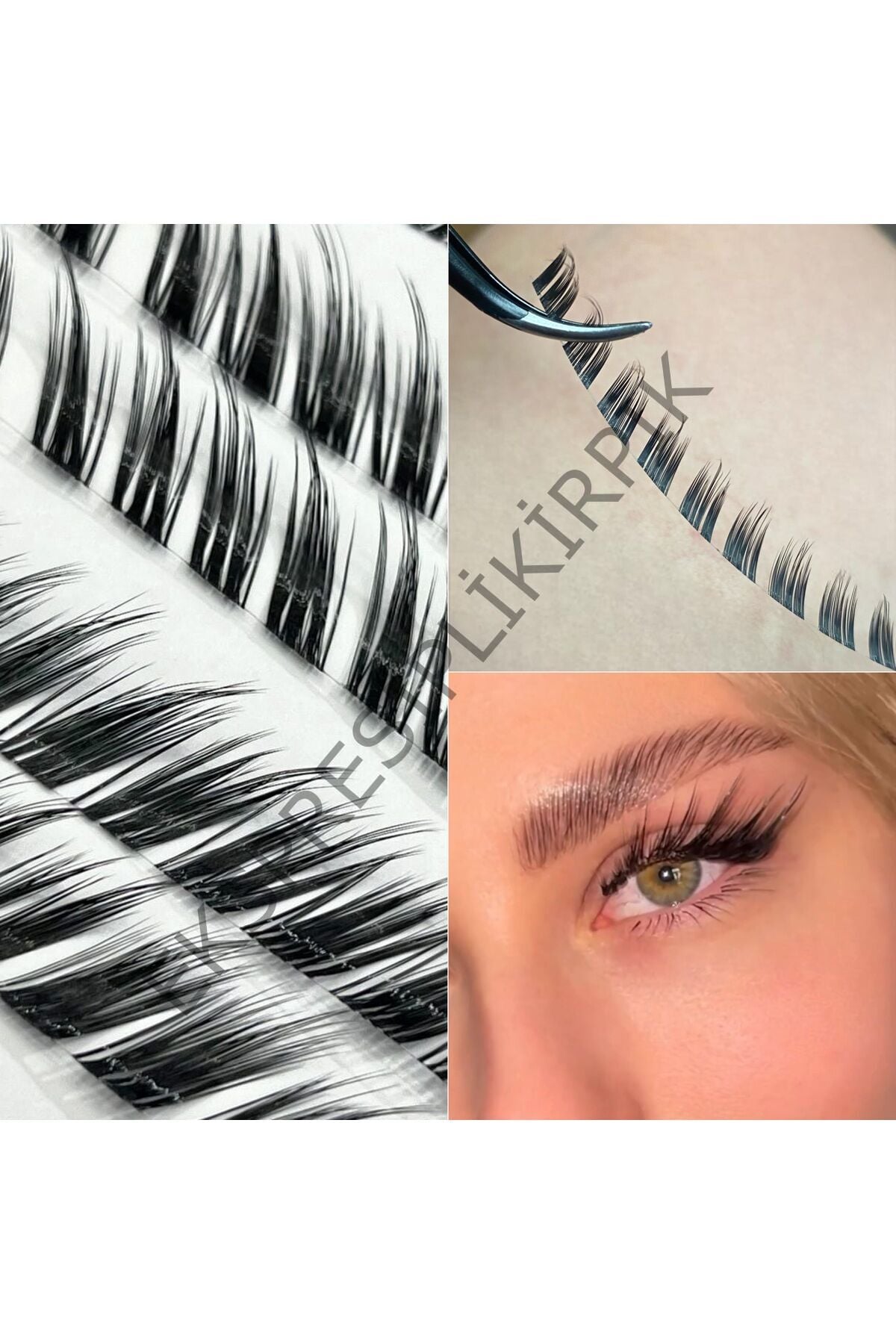 Ekspres Fox kirpik(tilki ,cat eyes efekti) ipli kirpik miks 8li 10,12,14mm